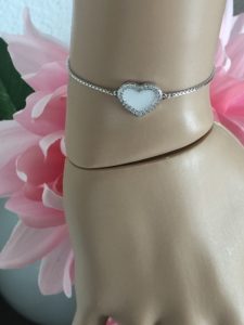 Muttermilch-Schmuck-Armkette-silber-Herz-Kristall